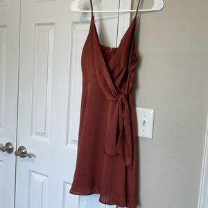 Red burnt orange XS express women’s cocktail wedding dress